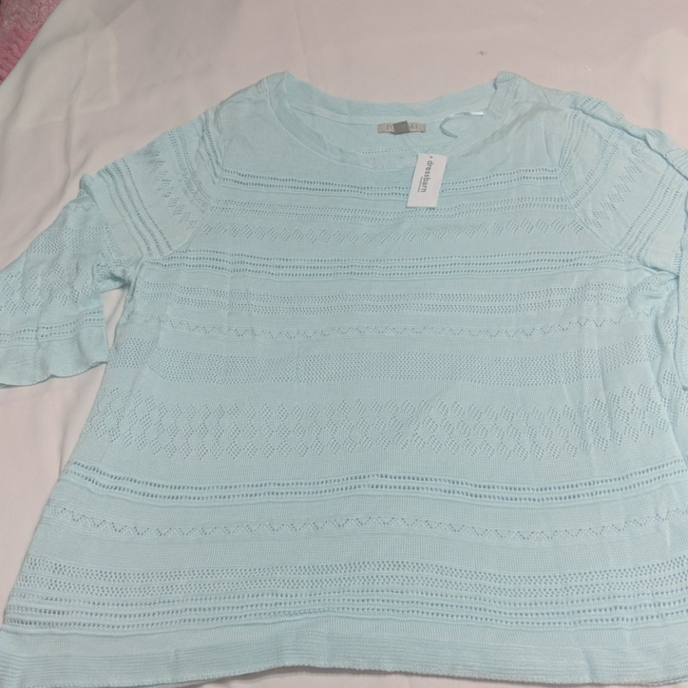 Aqua sweater and tank top